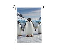 Drapeau de jardin - 70 x 100 cm - Double face - Drapeau de bienvenue d'hiver - Pingouins mignons - Drapeaux de jardin - Décorations de ferme pour les vacances