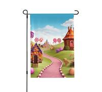 Drapeau de jardin - 70 x 100 cm - Double face - Drapeau de bienvenue d'hiver - Pour la terre des bonbons - Drapeaux de cour - Décorations de ferme pour les vacances