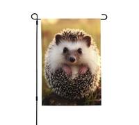 Drapeau de jardin 71,1 x 101,6 cm double face vertical, bannière de vacances, hérisson, petit drapeau de bienvenue en toile de jute pour extérieur, terrasse, cour, pelouse, porche, décoration