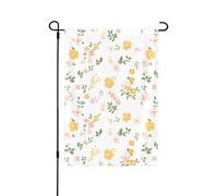 Drapeau de jardin 71,1 x 101,6 cm, drapeau de cour double face, fragments floraux jaunes, décorations pour la maison