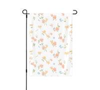 Drapeau de jardin 71,1 x 101,6 cm, drapeau de cour double face, fragments floraux jaunes et roses, décorations pour la maison