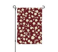 Drapeau de jardin 71,1 x 101,6 cm, drapeau de cour double face, imprimé floral bordeaux, décoration pour la maison