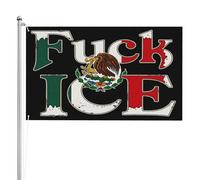 Drapeau de jardin 90 x 150 cm « À bas l'ICE ! » (3 x 5 pi) - Soutien aux immigrants mexicains - Panneaux de jardin extérieurs double face à 3 couches - Sans mât
