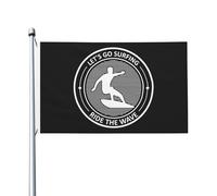 Drapeau de Jardin 90X150cm, Allons surfer sur la vague Résistants aux Intempéries Drapeaux Double Couture Flags pour manif Bar Balcon