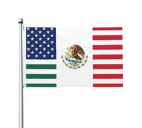 Drapeau de Jardin 90X150cm, Amitié entre les États-Unis et le Mexique Personnalisé Drapeaux avec œillets Bannière Extérieure pour Anniversaire Fête Balcon