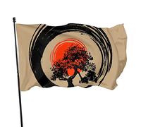 Drapeau De Jardin 90X150cm Calligraphie Japonaise Bonsai Tree Bruant Avec Œillets Drapeau Corsaire Décoratifs Drapeau Pirate Pour Décorations Anniversaire Événements