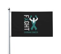 Drapeau de Jardin 90X150cm, Combattre le cancer de l'ovaire Résistants aux Intempéries Drapeau de Vacances Personnalisé Bruant pour Extérieur Balcon manif