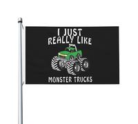 Drapeau de Jardin 90X150cm, J'aime vraiment les camions Mon-Ster Résistant à la Décoloration Drapeaux Décoratifs Bannière Extérieure pour Événements Jardin Extérieur