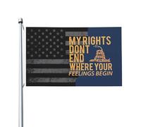 Drapeau de Jardin 90X150cm, Mes droits ne s'arrêtent pas là où commencent vos sentiments Couleurs Vives Drapeaux Double Couture Bannière Extérieure pour Fête Extérieur manif