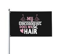 Drapeau de Jardin 90X150cm, Mon oncologue s'occupe de mes cheveux Personnalisé Drapeaux Renforcé Bannière Extérieure pour Balcon manif Décorations