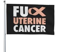 Drapeau de Jardin 90X150cm, Putain de cancer de l'utérus avec œillets Drapeau Couleurs Vives Bruant pour Événements Décorations Balcon