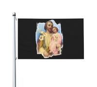 Drapeau de Jardin 90X150cm, Saint Joseph Couleurs Vives Drapeaux avec œillets Suspendus Fanion pour Restaurant Décorations Extérieur
