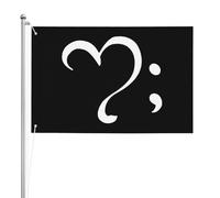 Drapeau de Jardin 90X150cm, Sensibilisation à la prévention du suicide par le point-virgule Personnalisé Drapeau Décoratifs Bruant pour Extérieur Événements Balcon