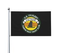 Drapeau de Jardin 90X150cm, Tonkin Gulf Yacht Club 7e flotte américaine Vietnam ation Personnalisé Drapeaux Renforcé Bannière Extérieure pour manif Célébration Bar