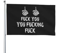Drapeau de Jardin 90X150cm, Va te faire foutre, putain de merde Résistant à la Décoloration Drapeau avec œillets Bruant pour Fête manif Restaurant