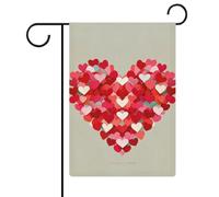 Drapeau de jardin « A Big Heart Small Hearts » - 32,6 x 47,5 cm - Double face - Drapeau de jardin vertical double face - Décoration extérieure en lin - Pour ferme, vacances, fête des mères