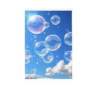 Drapeau de jardin à bulles bleu ciel bienvenue 61 x 91 cm - Ne se décolore pas - Double face - Bannière d'extérieur pour cour, porche, pelouse