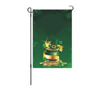 Drapeau de jardin à double face Clover Machine lavable Polyester Fibre St Patricks Flag pour les décorations de fête de jardinage (S39)