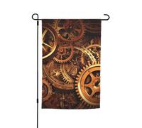 Drapeau de jardin à engrenages steampunk cool, 30,5 x 45,7 cm, printemps, été, automne, hiver, drapeaux saisonniers double face, bannière d'extérieur et d'intérieur pour décoration de maison