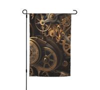 Drapeau de jardin à engrenages steampunk cool double face pour ferme, vacances, cour, 30,5 x 45,7 cm, bannière extérieure saisonnière pour printemps, été, pelouse, porche, décoration d'intérieur