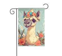 Drapeau de jardin à fleurs de chameau de dessin animé 30,5 x 45,7 cm, double face, drapeaux de bienvenue verticaux, ne se décolorent pas, bannière pour ferme, cour, décoration extérieure
