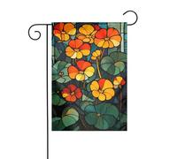Drapeau de jardin à fleurs jaunes en vitrail 30 x 45 cm vertical double face pour ferme vacances décorations extérieures drapeau de cour