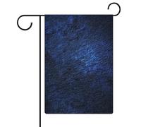 Drapeau de jardin à grain bleu marine de minuit en toile de jute double face 30,5 x 45,7 cm