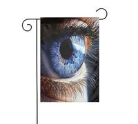 Drapeau de jardin à œil humain - 30 x 45 cm - Vertical double face - Décoration extérieure de ferme