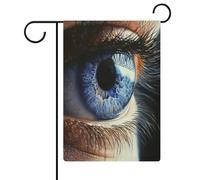 Drapeau de jardin à œil humain en toile de jute double face 32 x 47 cm