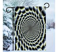 Drapeau de jardin à illusion d'optique en spirale - 30,5 x 45,7 cm - Double face extérieure - Décoration de printemps pour la maison, la cour saisonnière - Décoration extérieure pour vacances