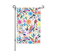 Drapeau de jardin à imprimé d'animaux Otomi mexicains - Double face - Décoration de jardin - Pour l'été, la plage, le jardin
