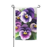 Drapeau de jardin à imprimé floral de pensées 30,5 x 45,7 cm, bannière double face avec motif vibrant résistant à la décoloration pour porche, terrasse, pelouse et décoration d'intérieur saisonnière