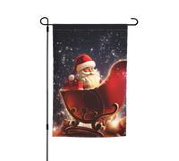 Drapeau de jardin à imprimé magique de Noël - Bannière double face de 30,5 x 45,7 cm avec motif vibrant résistant à la décoloration pour porche, terrasse, pelouse et décoration d'intérieur saisonnière