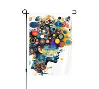 Drapeau de jardin à intelligence artificielle double face, décoration saisonnière durable pour décoration de porche