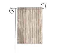 Drapeau de jardin à longues rayures verticales beige blanc dessiné à la main 30 x 45 cm vertical double face ferme vacances décorations extérieures drapeau de cour