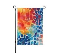 Drapeau de jardin à motif abstrait tie-dye 32 x 48 cm, drapeau de jardin double face en polyester résistant aux intempéries pour pelouse, terrasse, balcon, arrière-cour, décoration d'intérieur