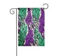 Drapeau de jardin à motif abstrait violet vert à pois noirs 30 x 45 cm vertical double face ferme vacances décorations extérieures drapeau de cour