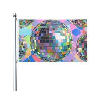 Drapeau de jardin à motif boule disco 90 x 150 cm - Ne se décolore pas - Double face - Bannière d'extérieur pour cour, porche, pelouse