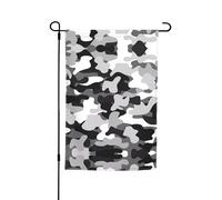 Drapeau de jardin à motif camouflage noir, gris, blanc, 45 x 30 cm, drapeau de jardin festif, parfait pour les vacances à la plage et les décorations de fête en plein air