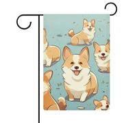 Drapeau de jardin à motif corgi double face 30,5 x 45,7 cm, drapeau vertical en lin, drapeaux de maison durables pour décoration extérieure festivités
