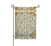 Drapeau de jardin à motif de carte au trésor du labyrinthe - 30 x 45 cm, drapeau décoratif pour jardin, terrasse, balcon, cour arrière, pelouse