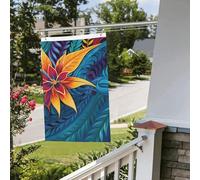 Drapeau de jardin à motif de feuilles tropicales pour intérieur et extérieur, printemps, été, automne, hiver, drapeau de jardin avec œillets verticaux double face pour décorations de cour