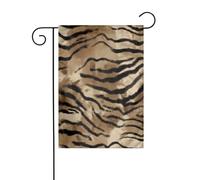 Drapeau de jardin à motif de tigre aquarelle marron et noir 30 x 45 cm vertical double face ferme vacances décorations extérieures drapeau de cour