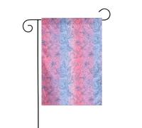 Drapeau de jardin à motif floral dégradé rose et bleu - 30 x 45 cm - Double face - Pour ferme, vacances, extérieur, décoration extérieure