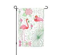 Drapeau de jardin à motif floral flamant rose - 45 x 30 cm - Parfait pour les vacances à la plage et les décorations de fête en plein air