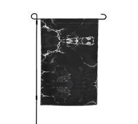 Drapeau de jardin à motif marbre noir 45 x 30 cm, idéal pour les vacances à la plage et les décorations de fête en plein air