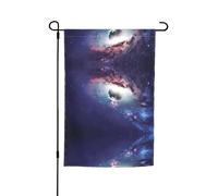 Drapeau de jardin à motifs de l'univers abstrait 45 x 30 cm, drapeau de jardin festif, parfait pour les vacances à la plage et les décorations de fête en plein air