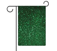 Drapeau de jardin à paillettes vertes scintillantes de 47,7 x 32,6 cm, drapeaux d'été double face, drapeau de décoration de vacances de ferme pour décoration de cour saisonnière