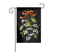 Drapeau de jardin à suspendre avec baies blanches et ruban orange 30 x 45 cm vertical double face ferme vacances décorations extérieures drapeau de cour