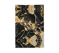 Drapeau de jardin à texture marbre noir imprimé doré, 89 x 58,4 cm, drapeau décoratif à une face, bannières de vacances pour décoration de ferme